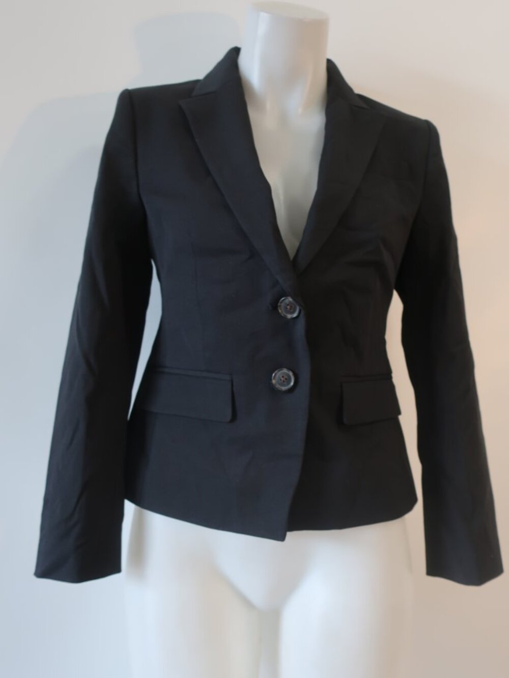NWT Womens J. Crew Black (Item-26) 2-Button Cotton Viscose Blazer Jacket 0